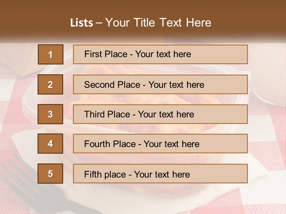 A Plastic Container Filled With Food Next To An Orange PowerPoint Template