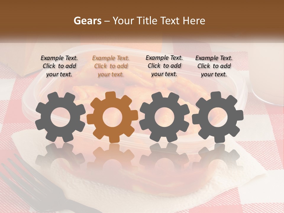 A Plastic Container Filled With Food Next To An Orange PowerPoint Template