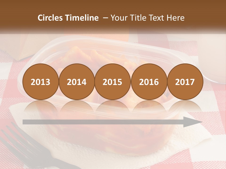 A Plastic Container Filled With Food Next To An Orange PowerPoint Template