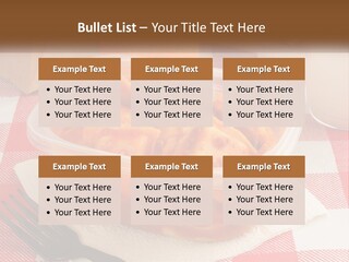 A Plastic Container Filled With Food Next To An Orange PowerPoint Template
