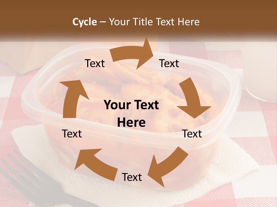 A Plastic Container Filled With Food Next To An Orange PowerPoint Template