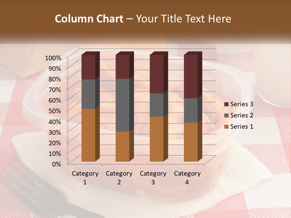 A Plastic Container Filled With Food Next To An Orange PowerPoint Template