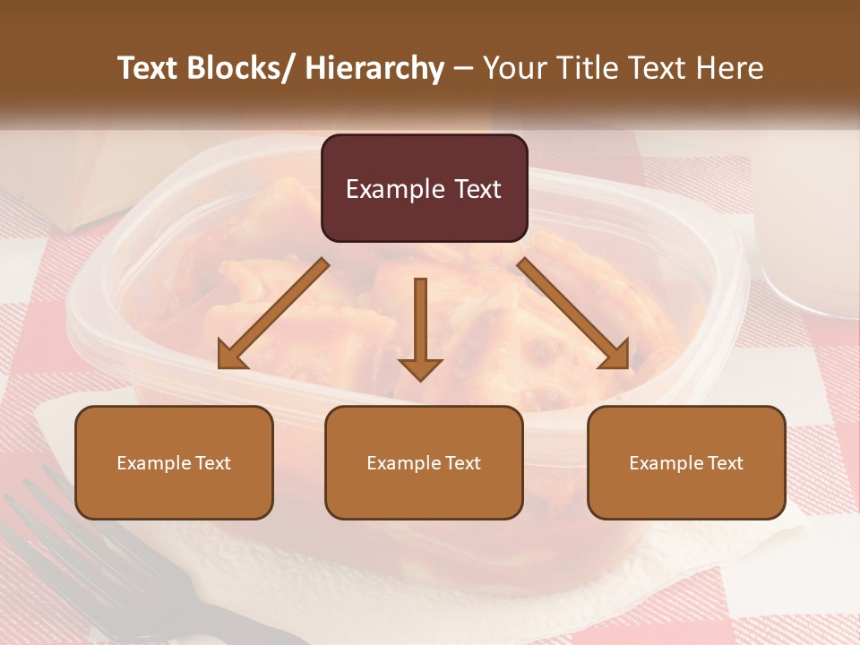 A Plastic Container Filled With Food Next To An Orange PowerPoint Template