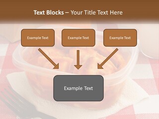 A Plastic Container Filled With Food Next To An Orange PowerPoint Template