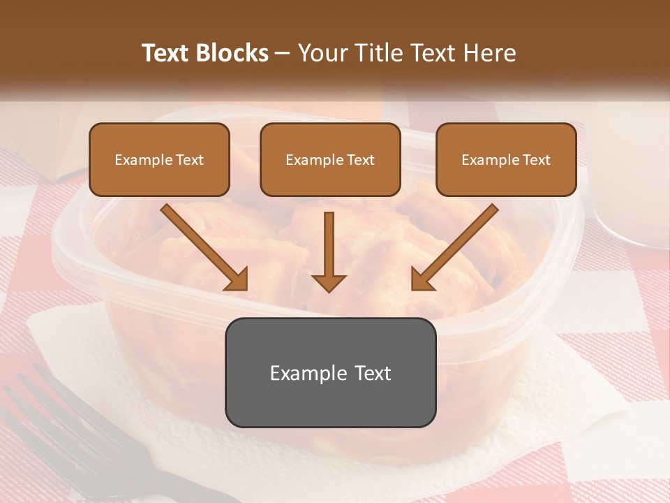 A Plastic Container Filled With Food Next To An Orange PowerPoint Template
