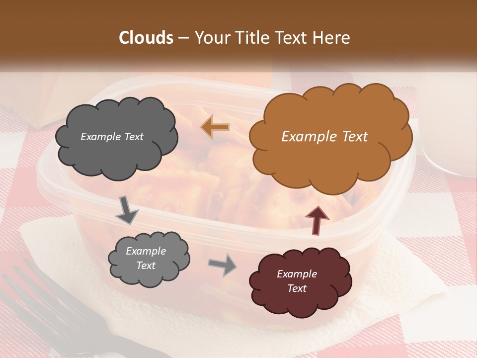 A Plastic Container Filled With Food Next To An Orange PowerPoint Template