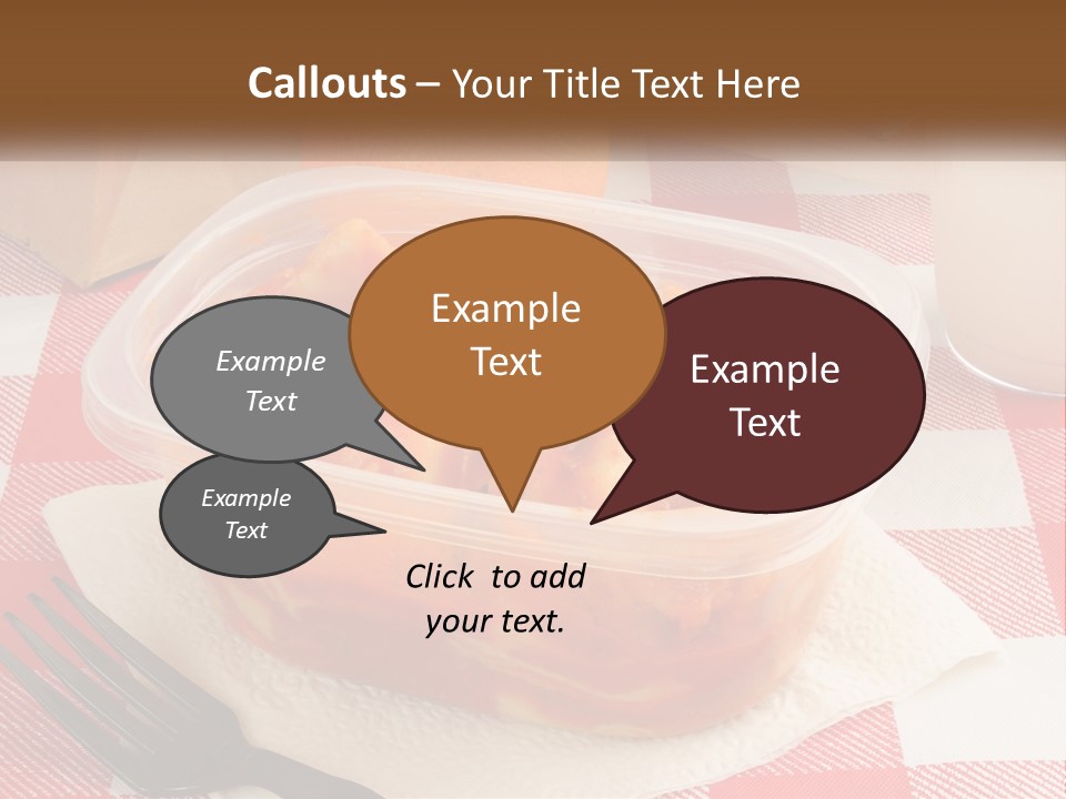 A Plastic Container Filled With Food Next To An Orange PowerPoint Template
