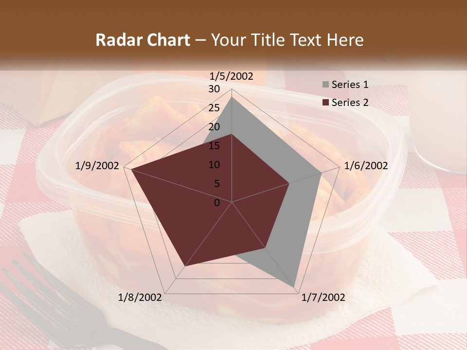 A Plastic Container Filled With Food Next To An Orange PowerPoint Template