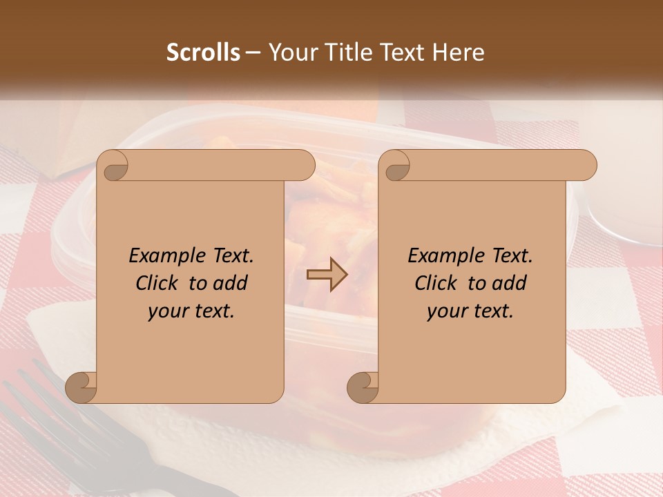 A Plastic Container Filled With Food Next To An Orange PowerPoint Template