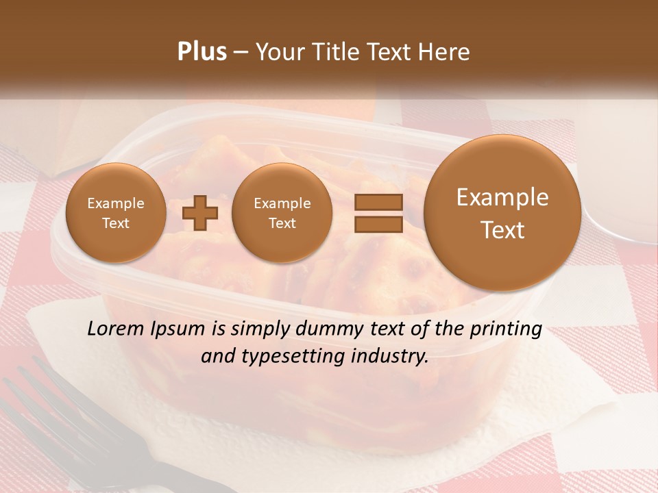 A Plastic Container Filled With Food Next To An Orange PowerPoint Template