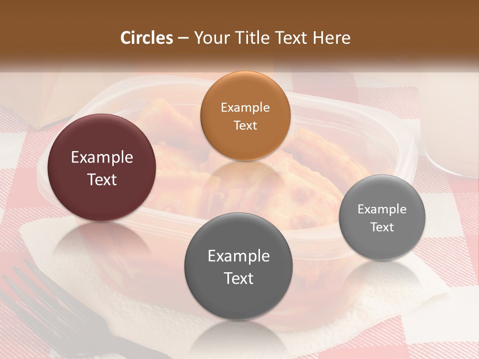 A Plastic Container Filled With Food Next To An Orange PowerPoint Template