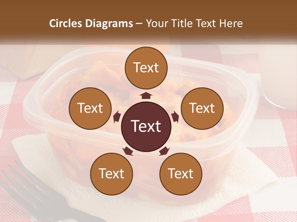 A Plastic Container Filled With Food Next To An Orange PowerPoint Template