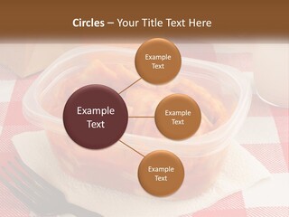A Plastic Container Filled With Food Next To An Orange PowerPoint Template