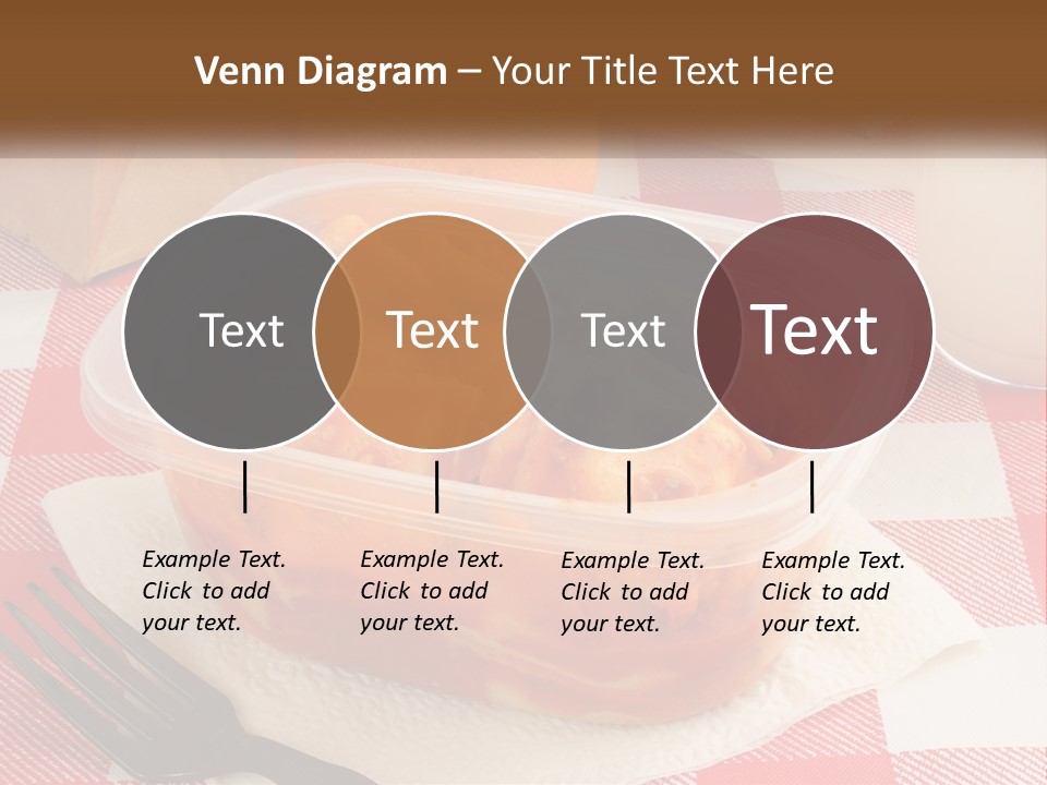 A Plastic Container Filled With Food Next To An Orange PowerPoint Template