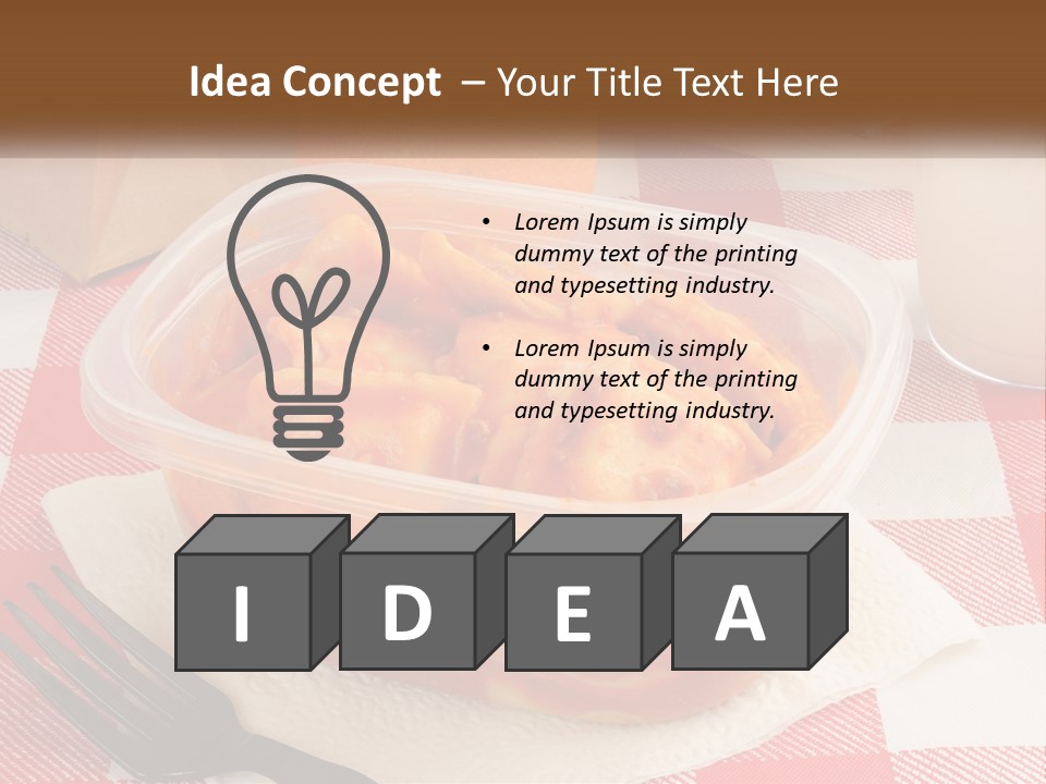 A Plastic Container Filled With Food Next To An Orange PowerPoint Template