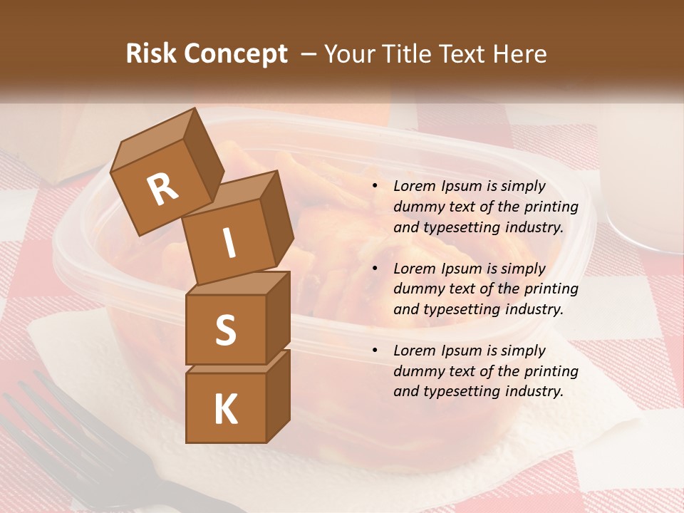 A Plastic Container Filled With Food Next To An Orange PowerPoint Template