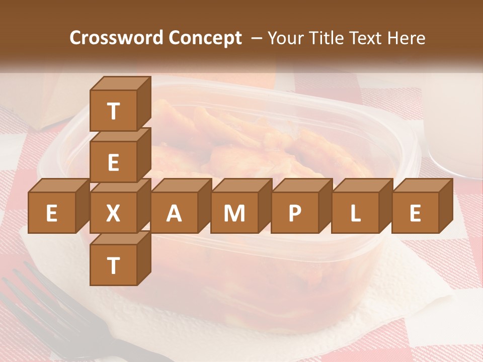 A Plastic Container Filled With Food Next To An Orange PowerPoint Template