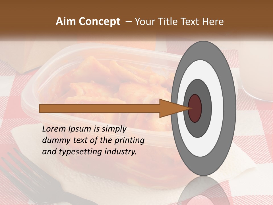 A Plastic Container Filled With Food Next To An Orange PowerPoint Template