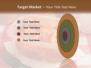 A Plastic Container Filled With Food Next To An Orange PowerPoint Template