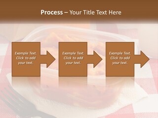 A Plastic Container Filled With Food Next To An Orange PowerPoint Template