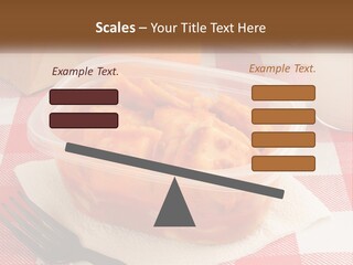 A Plastic Container Filled With Food Next To An Orange PowerPoint Template