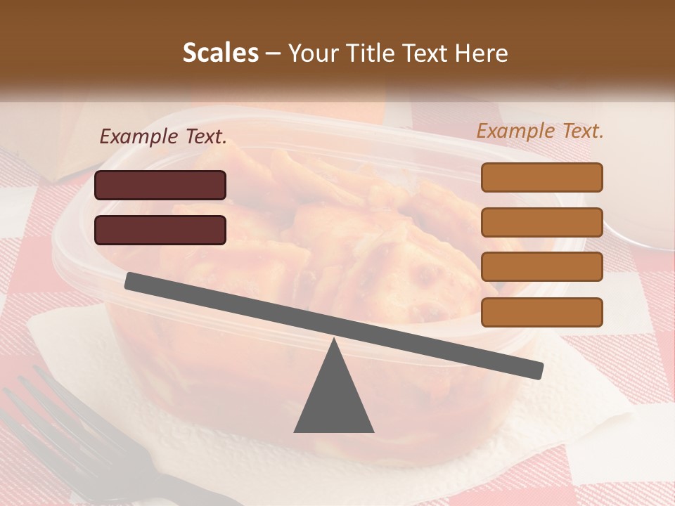 A Plastic Container Filled With Food Next To An Orange PowerPoint Template