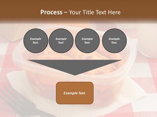 A Plastic Container Filled With Food Next To An Orange PowerPoint Template