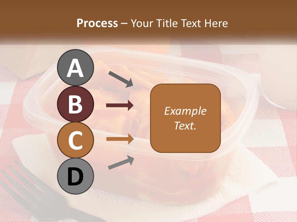 A Plastic Container Filled With Food Next To An Orange PowerPoint Template