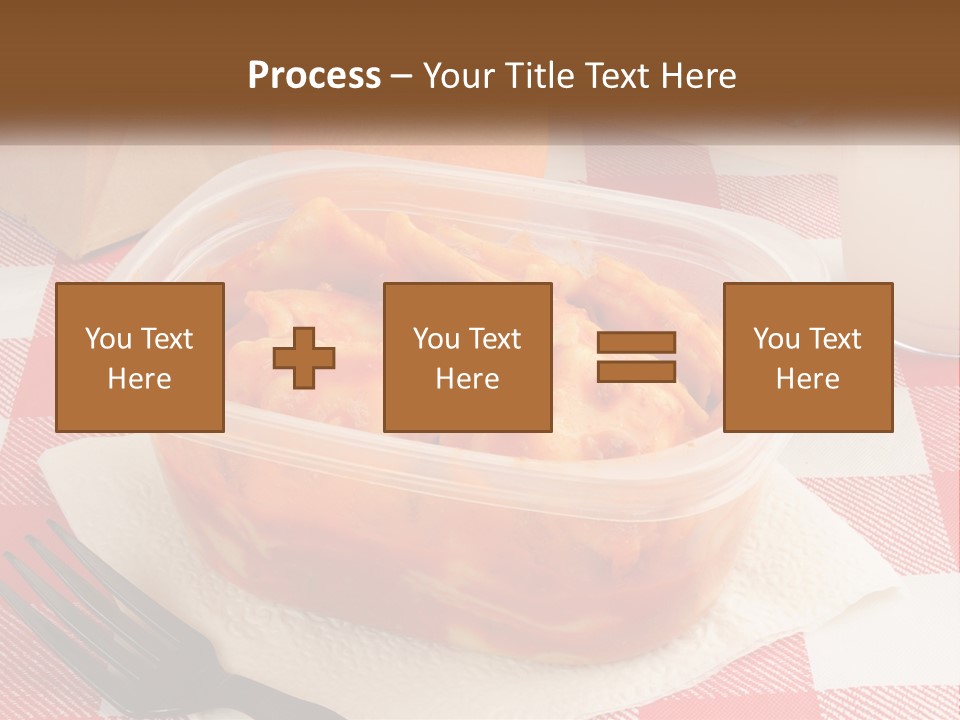 A Plastic Container Filled With Food Next To An Orange PowerPoint Template