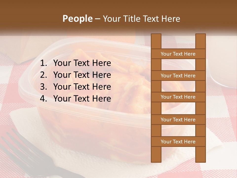 A Plastic Container Filled With Food Next To An Orange PowerPoint Template