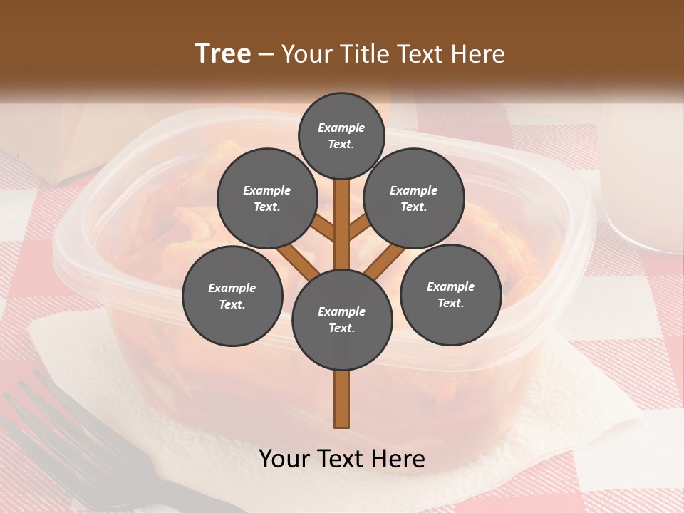 A Plastic Container Filled With Food Next To An Orange PowerPoint Template