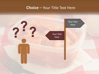 A Plastic Container Filled With Food Next To An Orange PowerPoint Template