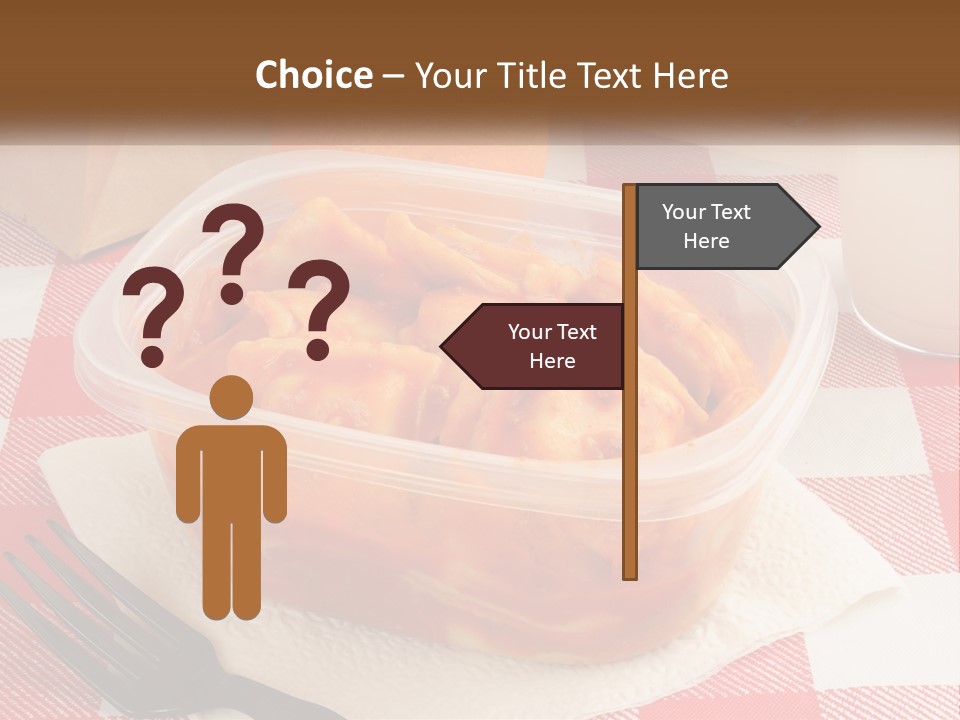 A Plastic Container Filled With Food Next To An Orange PowerPoint Template