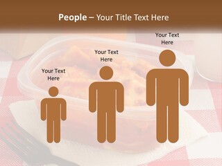 A Plastic Container Filled With Food Next To An Orange PowerPoint Template