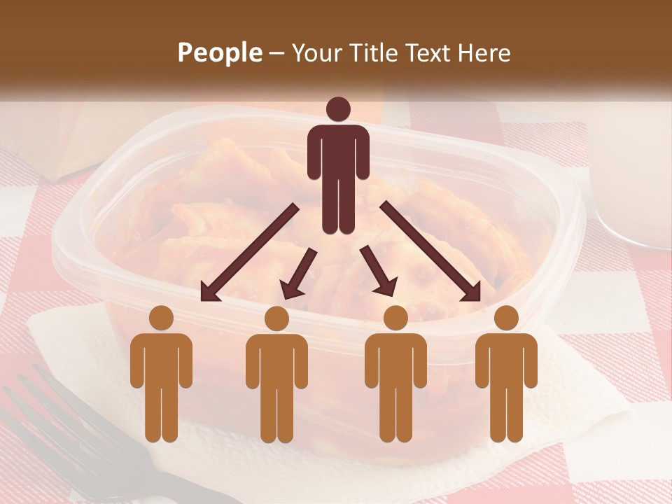 A Plastic Container Filled With Food Next To An Orange PowerPoint Template