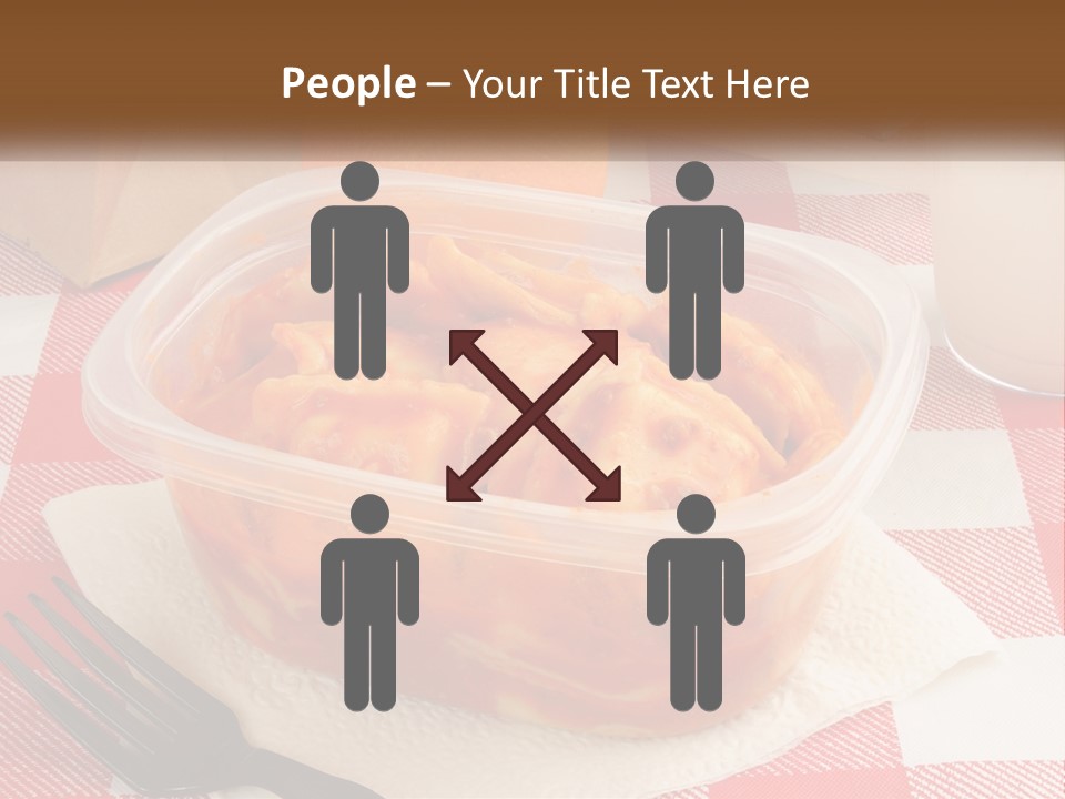 A Plastic Container Filled With Food Next To An Orange PowerPoint Template