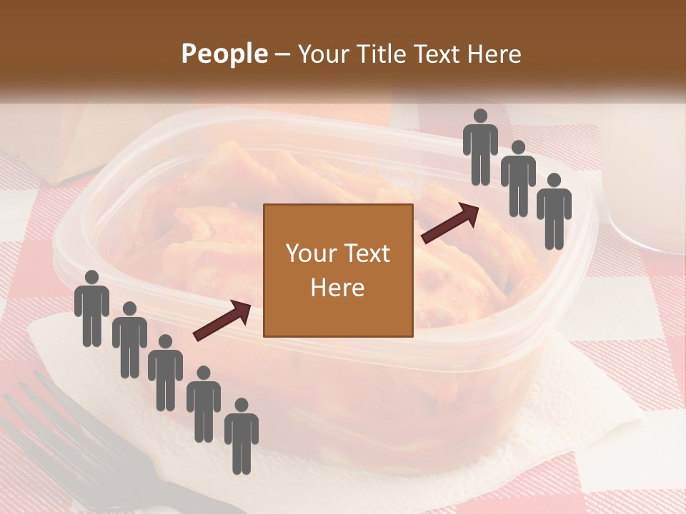 A Plastic Container Filled With Food Next To An Orange PowerPoint Template