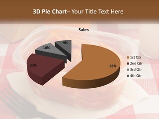 A Plastic Container Filled With Food Next To An Orange PowerPoint Template