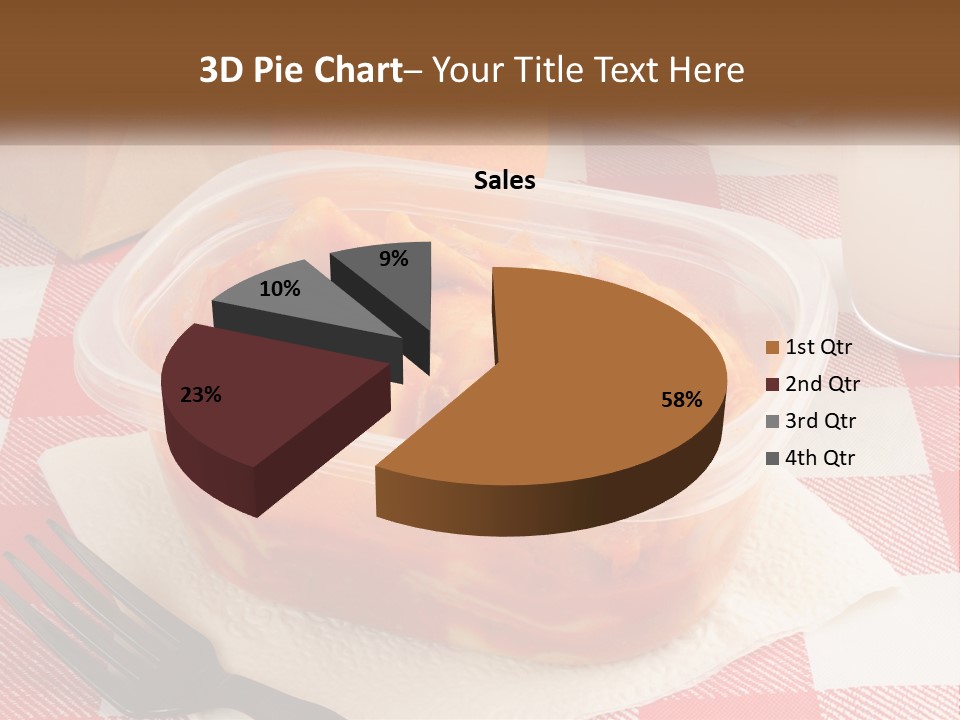 A Plastic Container Filled With Food Next To An Orange PowerPoint Template