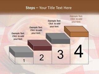 A Plastic Container Filled With Food Next To An Orange PowerPoint Template