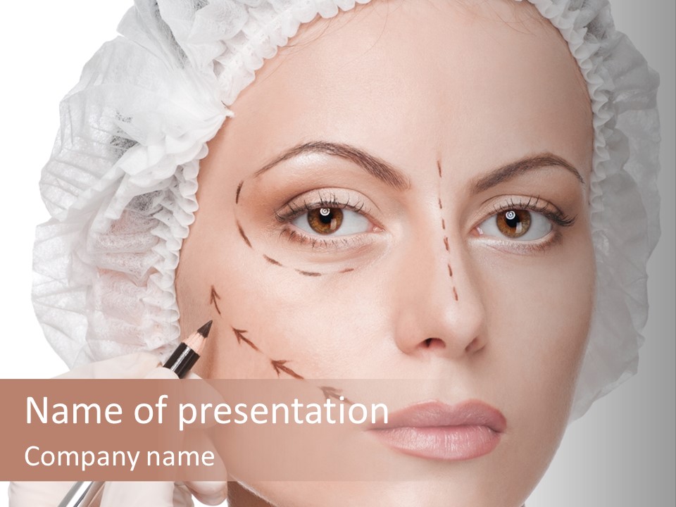 A Woman Is Getting Her Make Up Done PowerPoint Template