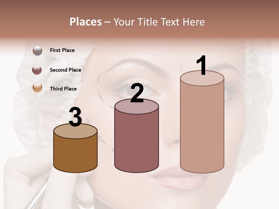 A Woman Is Getting Her Make Up Done PowerPoint Template