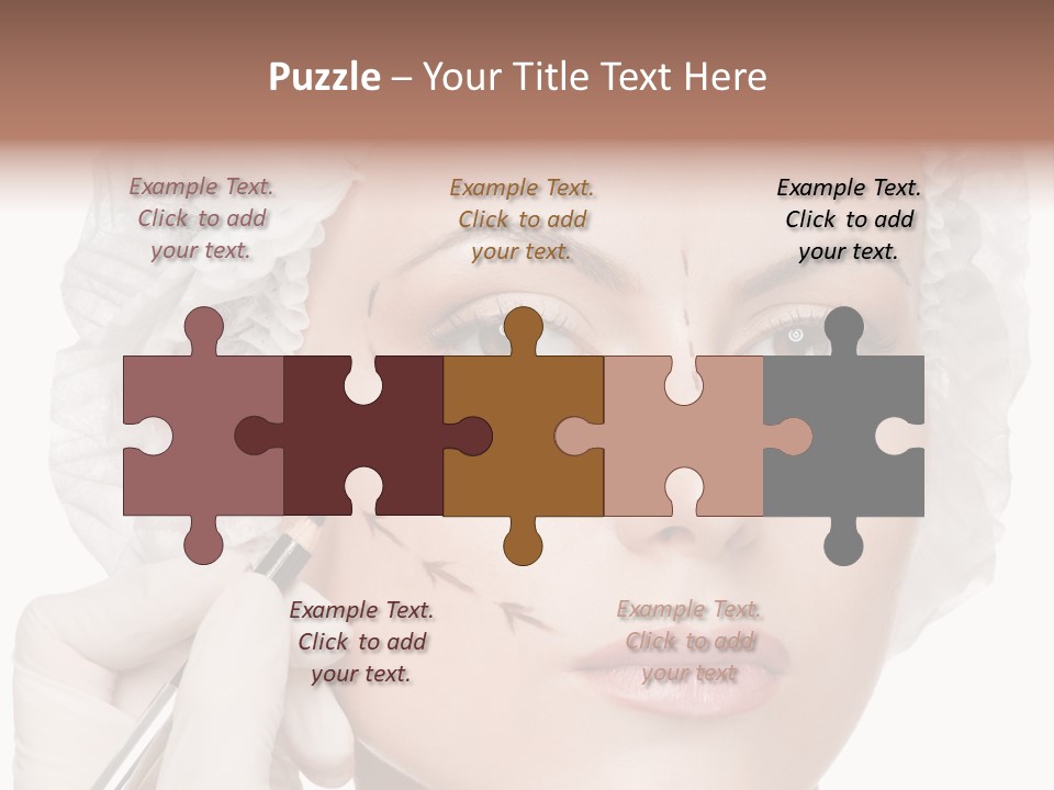 A Woman Is Getting Her Make Up Done PowerPoint Template