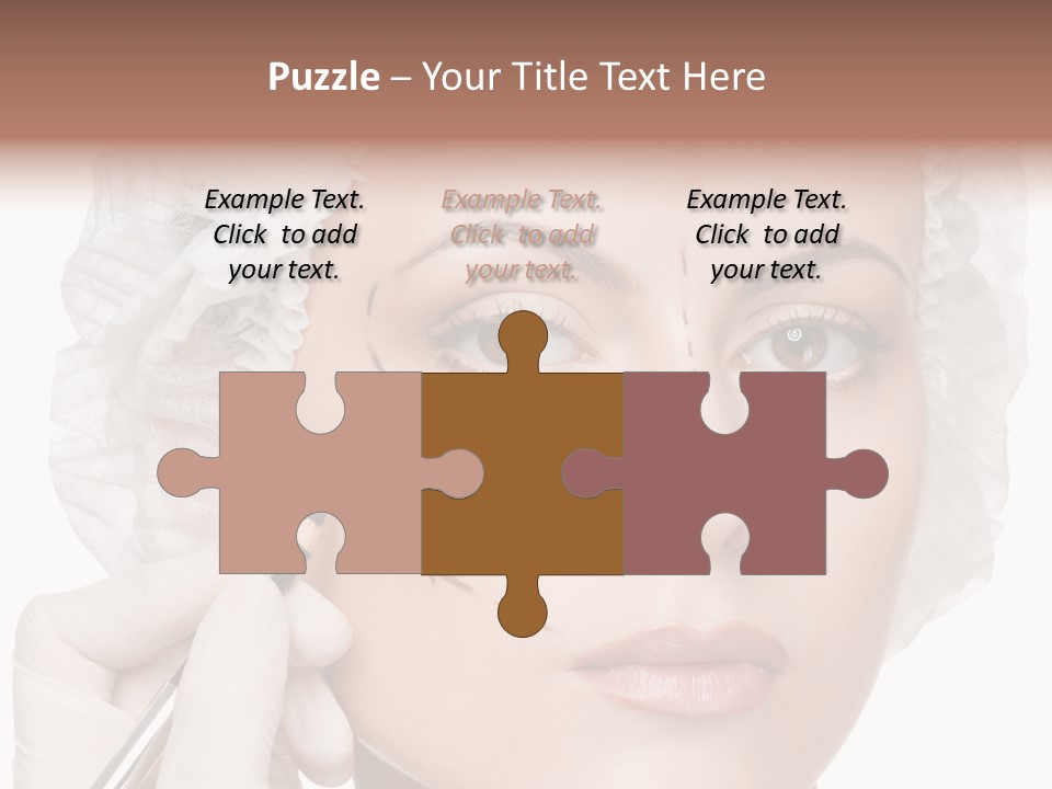 A Woman Is Getting Her Make Up Done PowerPoint Template