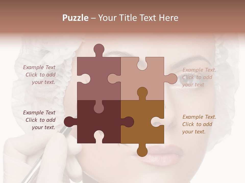 A Woman Is Getting Her Make Up Done PowerPoint Template