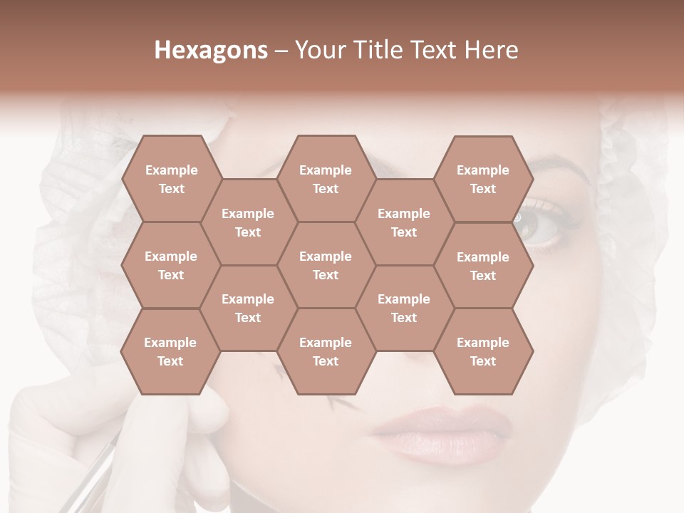 A Woman Is Getting Her Make Up Done PowerPoint Template