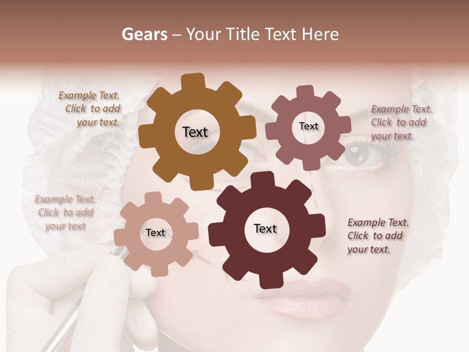 A Woman Is Getting Her Make Up Done PowerPoint Template