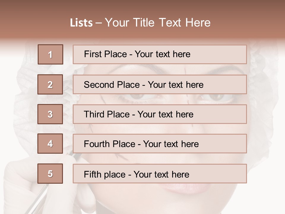 A Woman Is Getting Her Make Up Done PowerPoint Template