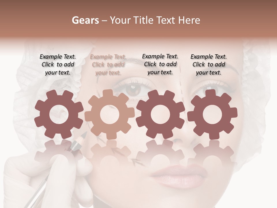 A Woman Is Getting Her Make Up Done PowerPoint Template