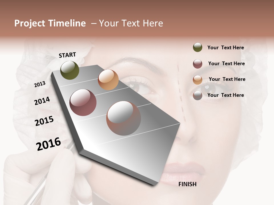 A Woman Is Getting Her Make Up Done PowerPoint Template